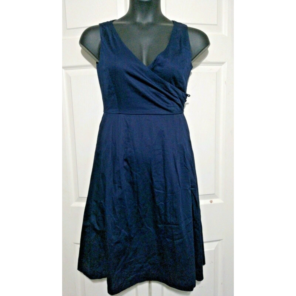 Isaac Mizrahi Dress Surplice Navy sleeveless Sz 4